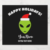 Weihnachtsbierflaschen-Etiketten mit Santa Alien Bierflaschenetikett (Einzelnes Label)