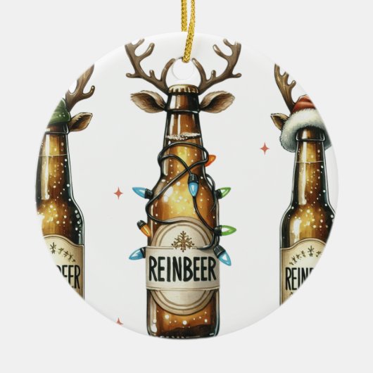 Weihnachtsbierschmuck Keramik Ornament (Vorne)