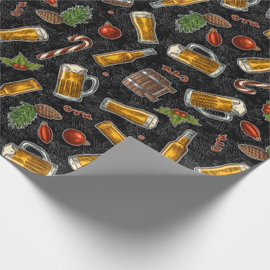 Weihnachtsbierschwarz Geschenkpapier (Ecke)
