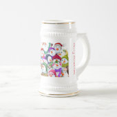 Weihnachtsbierstein mit Happy Snowmans Party Bierglas (VorderseiteRechts)