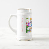 Weihnachtsbierstein mit Happy Snowmans Party Bierglas (Links)