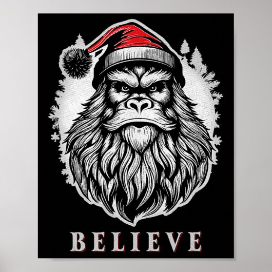 Weihnachtsbigfoot - Glaube an Bigfoot Tragen von S Poster (Vorne)