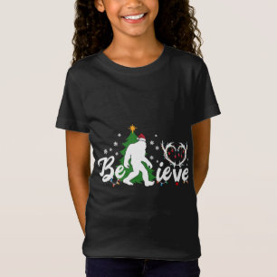 Weihnachtsbigfoot Glaube Bigfoot mit Santa T-Shirt