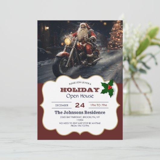 Weihnachtsbiker Einladung (Stehend Vorderseite)