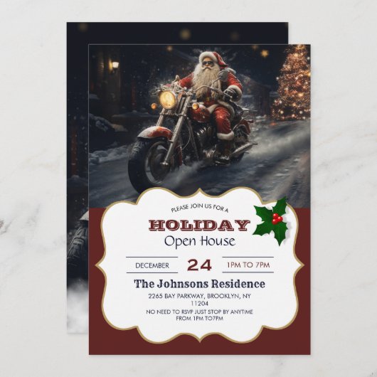 Weihnachtsbiker Einladung (Vorne/Hinten)