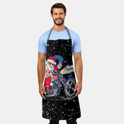 Weihnachtsbiker Schürze (Getragen)