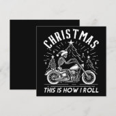 Weihnachtsbiker So rolle ich Feiertagskarte (Vorne/Hinten)