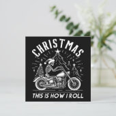 Weihnachtsbiker So rolle ich Feiertagskarte (Stehend Vorderseite)