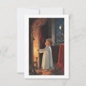 Weihnachtsbild, das einen Kamin darstellt, Strümpf Einladung (Rückseite)