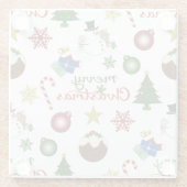 Weihnachtsbild Mix Lg Muster Glasuntersetzer (Rückseite)