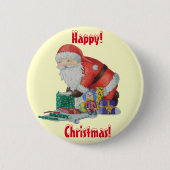 Weihnachtsbild niedlich Santa Button (Vorderseite)