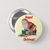 Weihnachtsbild niedlich Santa Button (Vorne & Hinten)