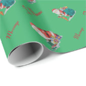 Weihnachtsbild niedlicher Santa Geschenkpapier (Rolleneckpunkt)