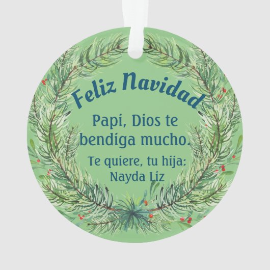 Weihnachtsbild Ornament (Rückseite)