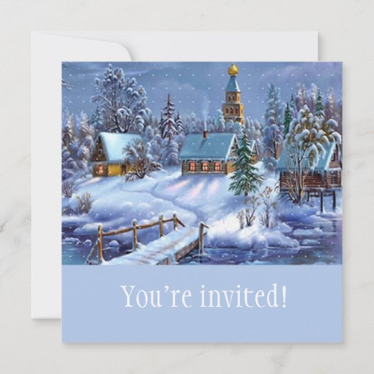 Weihnachtsbild Party Einladung (Rückseite)