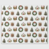 Weihnachtsbilder auf Weiß Geschenkpapier (Flach)