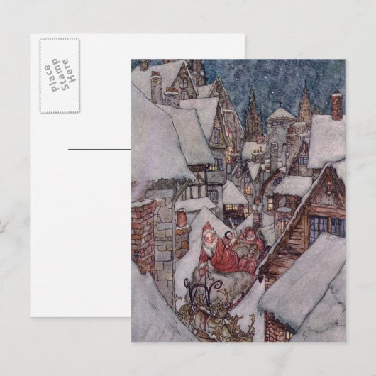 Weihnachtsbilder Feiertagspostkarte (Vorne/Hinten)