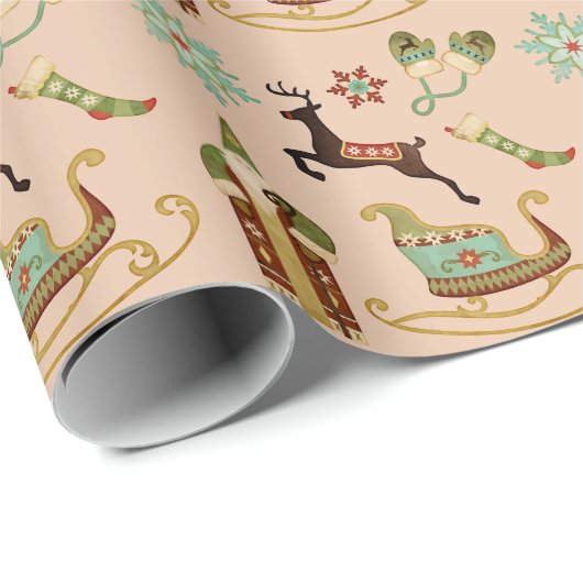 Weihnachtsbilder für Weihnachten Geschenkpapier (Rolleneckpunkt)