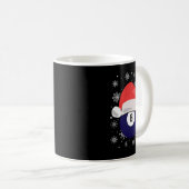 Weihnachtsbillard-Kueball 8 mit Weihnachtsmannmütz Kaffeetasse (VorderseiteRechts)