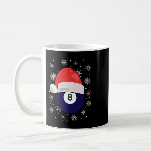 Weihnachtsbillard-Kueball 8 mit Weihnachtsmannmütz Kaffeetasse (Links)