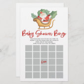 Weihnachtsbingo Baby Showspiel Briefpapier (Vorne/Hinten)