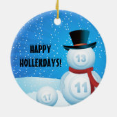 Weihnachtsbingo-Ornament Keramik Ornament (Hinten)