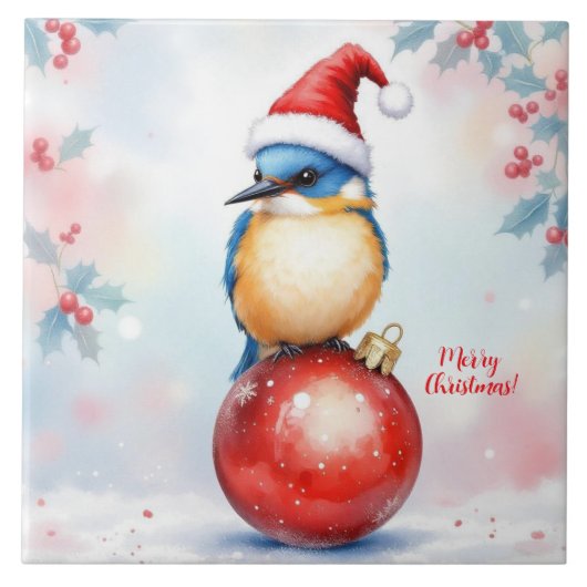 Weihnachtsbird Cermaic Tile Fliese (Vorderseite)