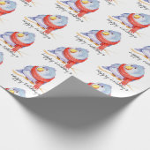 Weihnachtsbird mit Scarf Geschenkpapier (Ecke)