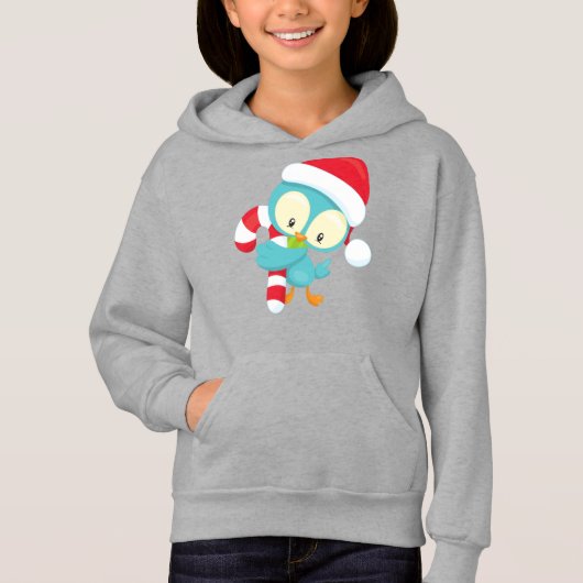 Weihnachtsbird, Niedlicher Vogel, Weihnachtsmannmü Hoodie (Vorderseite)