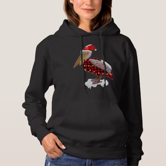 Weihnachtsbird Pelican Weihnachtsmannmütze Kostüm Hoodie (Vorderseite)
