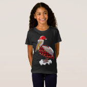 Weihnachtsbird Pelican Weihnachtsmannmütze Kostüm T-Shirt (Vorne ganz)
