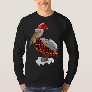 Weihnachtsbird Pelican Weihnachtsmannmütze Kostüm T-Shirt