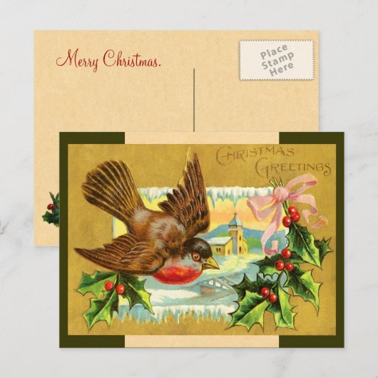 Weihnachtsbird Postkarte (Vorne/Hinten)