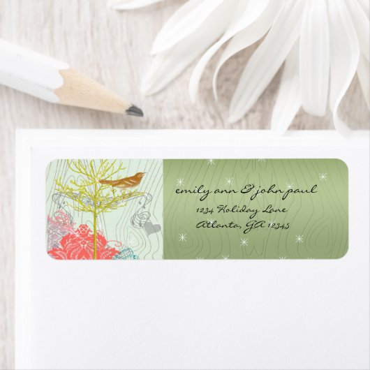 Weihnachtsbird-Rücksendeadressen-Aufkleber (Insitu)