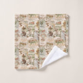 Weihnachtsbird und Blume Ephemera Badhandtuch Set (Waschlappen)