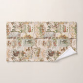 Weihnachtsbird und Blume Ephemera Badhandtuch Set (Handtuch)