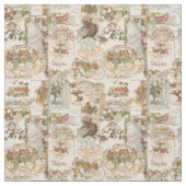 Weihnachtsbird und Blume Ephemera Stoff (Muster)