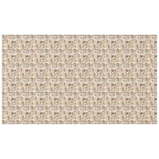 Weihnachtsbird und Blume Ephemera Tischdecke (Vorderseite (Horizontal))