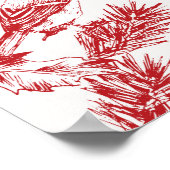 Weihnachtsbird und Pine Poster (Ecke)