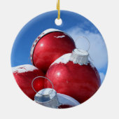 Weihnachtsbirnen-Fotodekoration Keramikornament (Hinten)