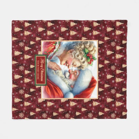 Weihnachtsblanket Mr. & Mrs. Claus Keepake Fleecedecke (Vorderseite (Horizontal))
