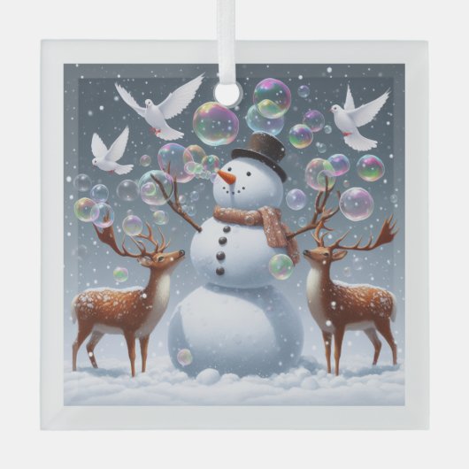 Weihnachtsbläschen Ornament Aus Glas (Vorderseite)