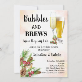 Weihnachtsblase & Brews Paare Dusche Einladung