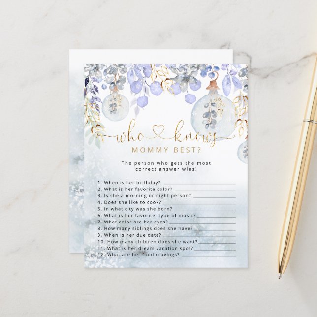 Weihnachtsblase, die Mommy Best Game kennt (Vorderseite/Rückseite Beispiel)