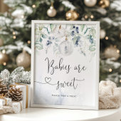 Weihnachtsblase elegant blau Babies sind süß Poster