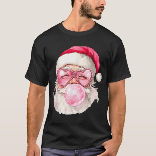 Weihnachtsblase Gummi Pink Sonnenbrille T-Shirt (Vorderseite)