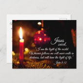 Weihnachtsblase, John 8:12 Postkarte (Vorne/Hinten)