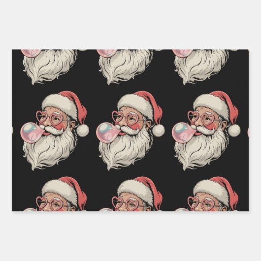 Weihnachtsblase Pink Sonnenbrille Weihnachten Weih Geschenkpapier Set (Vorderseite)