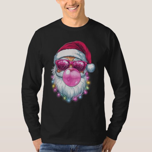 Weihnachtsblase Retro Rosa Sonnenbrille T-Shirt (Vorderseite)