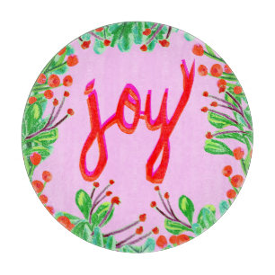 Weihnachtsblatt - Freude Schneidebrett